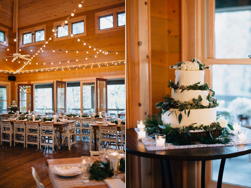 Rustic wedding reception inside the lodge at Splendor Mountain