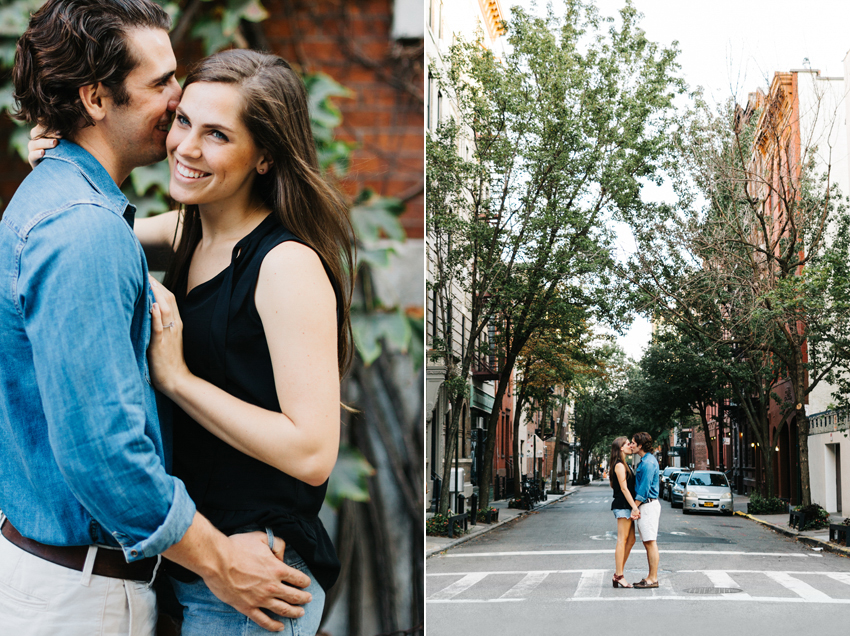 Romantic engagement photos in the urban streets of the west village