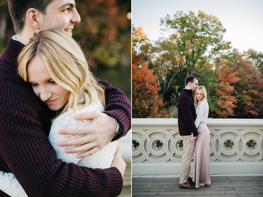 Sweet fall engagement session in New York City at sunrise