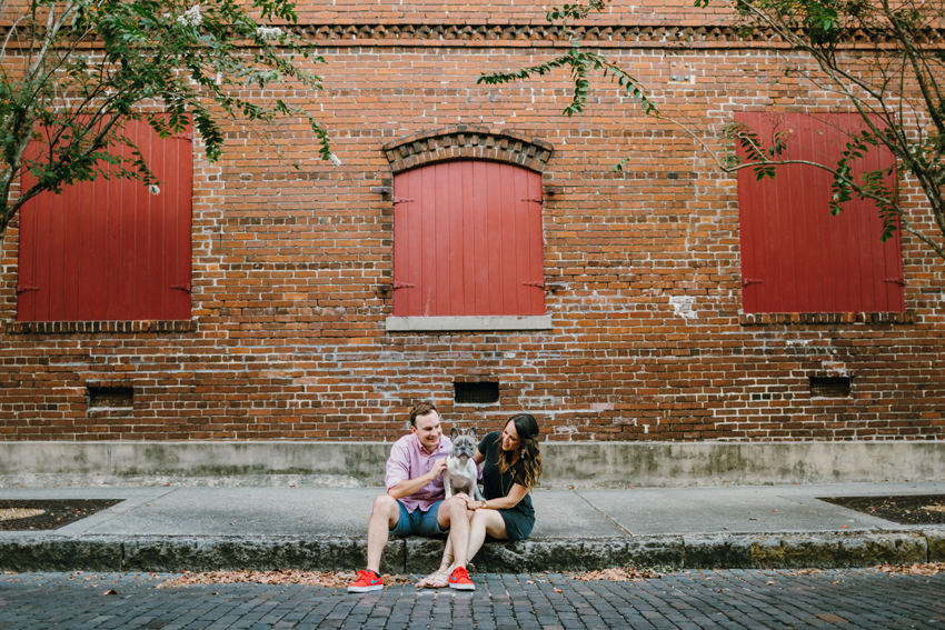 Historic Ybor City Engagement session with a puppy