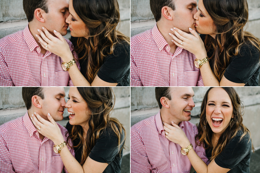 Candid engagement photos by Tampa Wedding Photographer on the rooftop of a parking garage