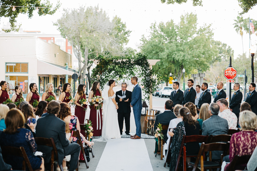 wedding ceremony in the street of Kentucky Avenue in downtown Lakeland
