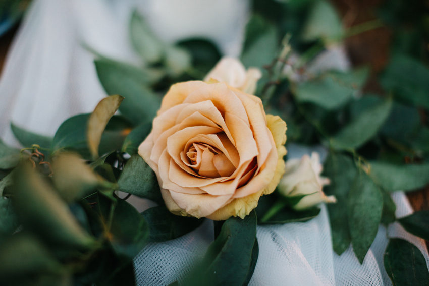 lush garden roses in the wedding centerpieces