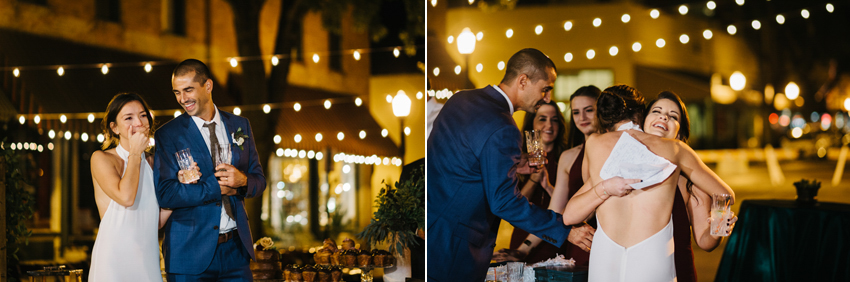 Sweet candid moments during the downtown Lakeland wedding