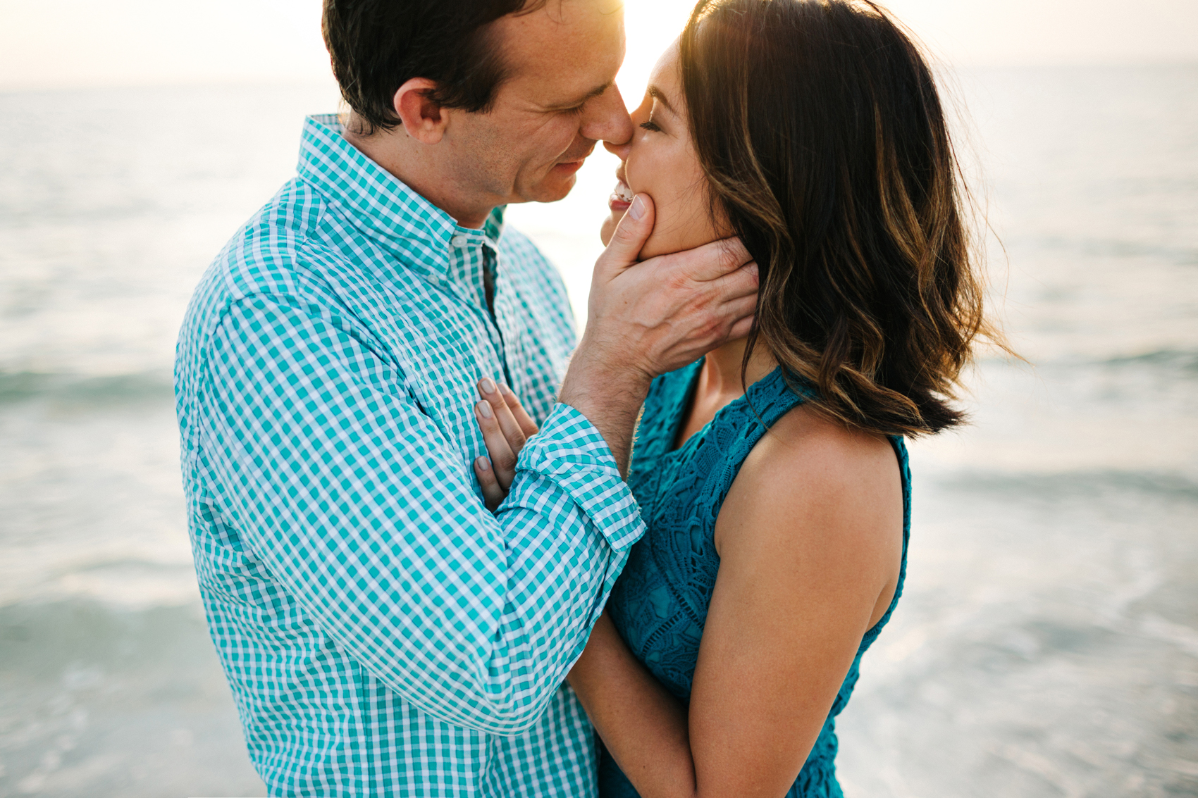 Romantic sunset engagement photography at Fort De Soto Beach in St. Pete Florida