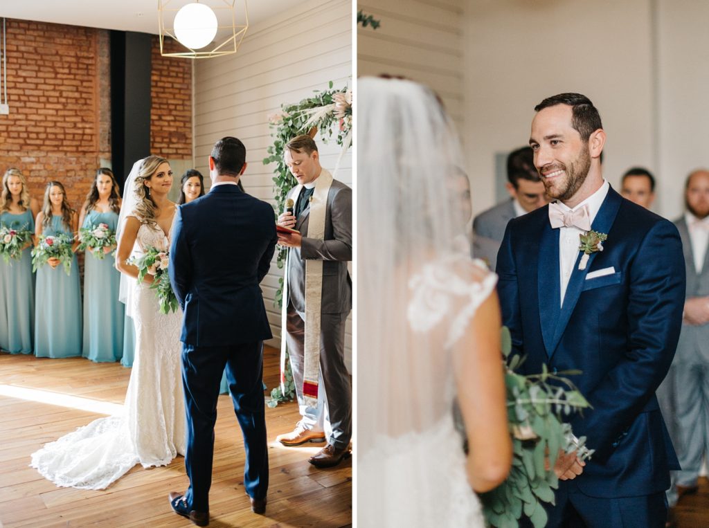 industrial wedding ceremony in Tampa at Armature Works