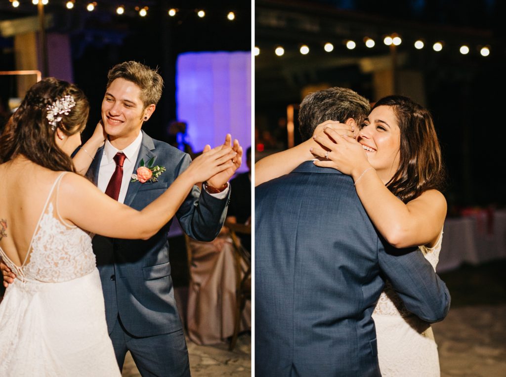 first dance under the string lights