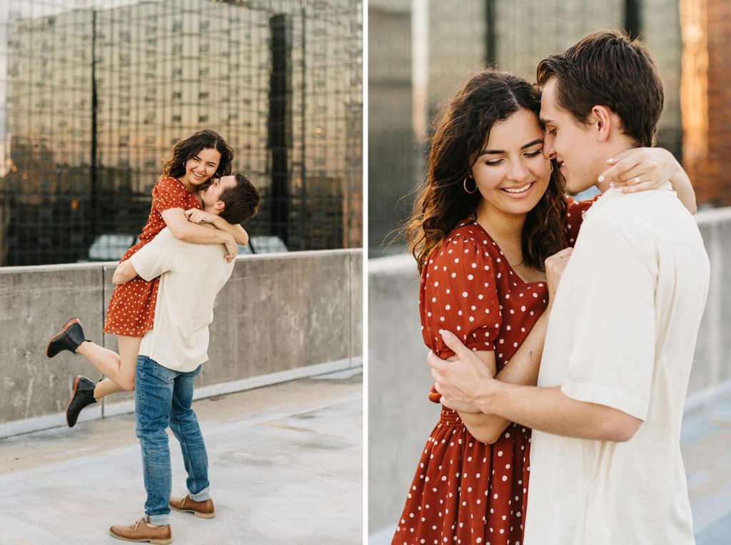 Rooftop engagement session near Oxford Exchange in downtown Tampa, Florida