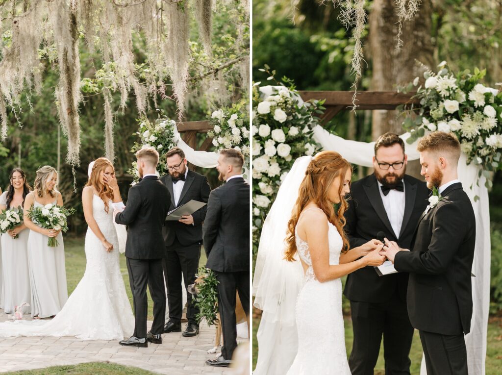 couple exchanging rings