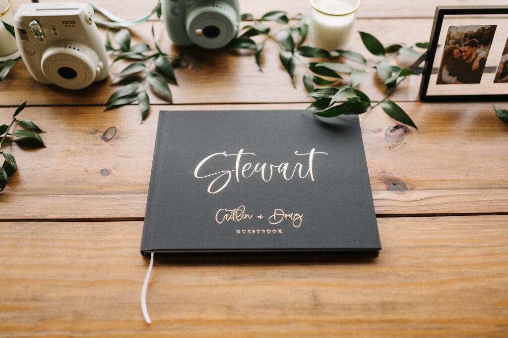 hand lettered wedding photo guestbook