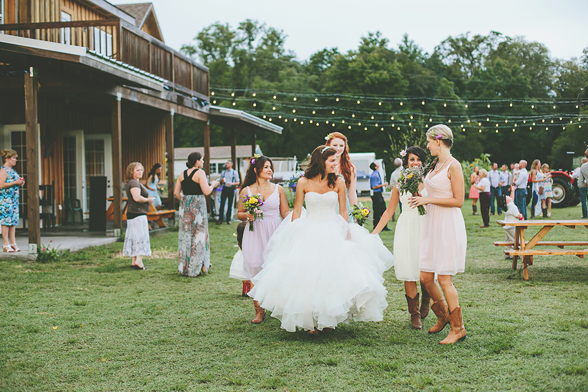 Bridemaids at Sweetfields Farm wedding