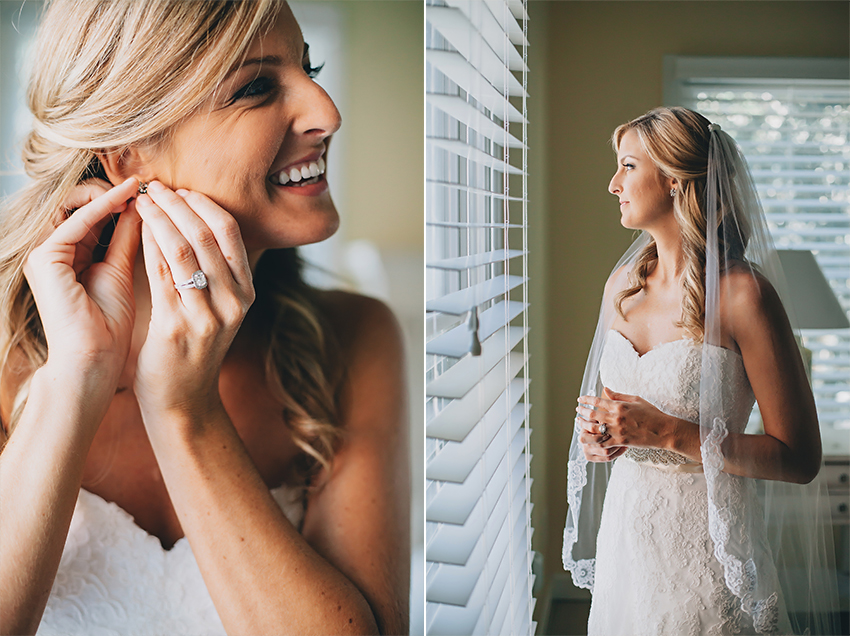Bride getting ready for the wedding ceremony in Charleston