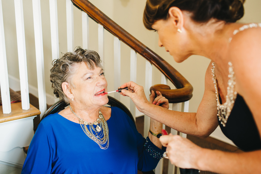 Mother of the Bride and grandmother getting ready for ceremony in Florida