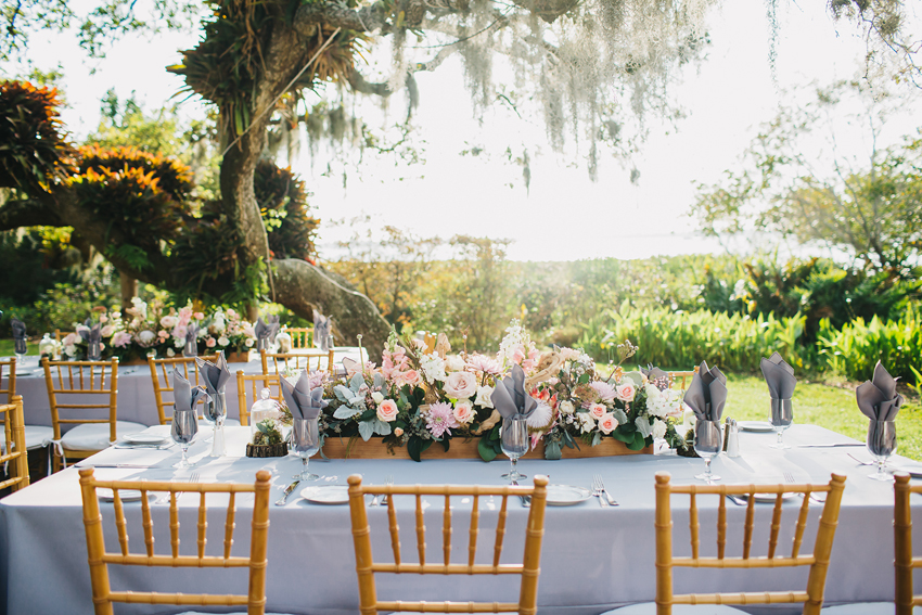 Organic, romantic garden wedding reception decor