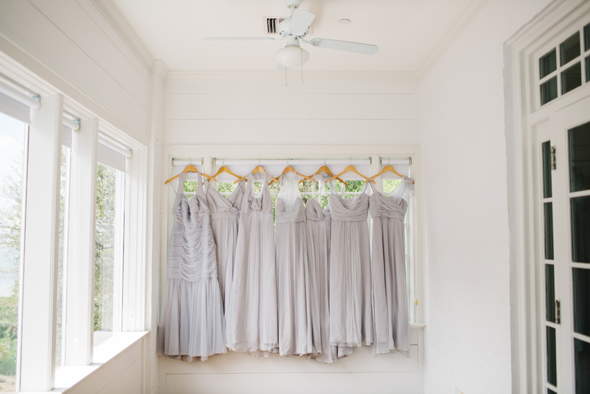 Romantic Amsale dove grey bridesmaid dresses for garden wedding