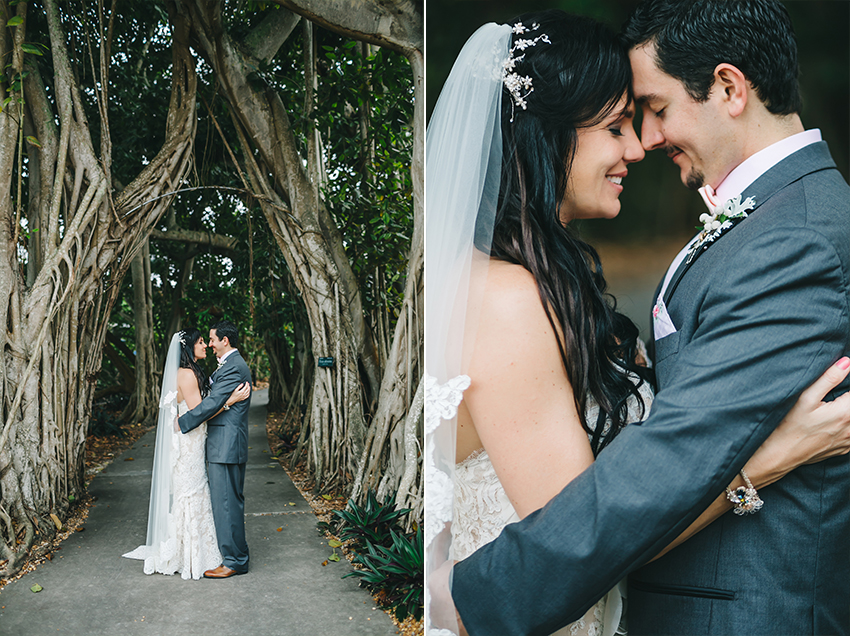 Outdoor wedding in the gardens at the beautiful Marie Selby Gardens in Sarasota, Florida
