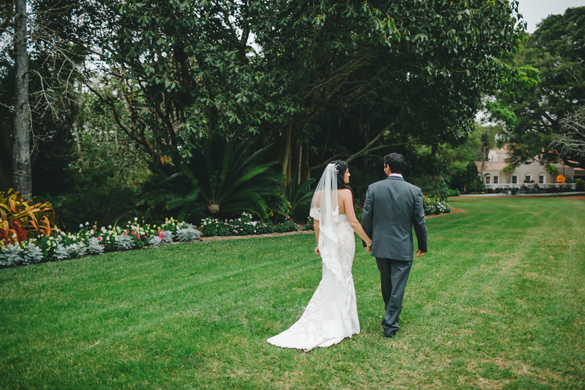ROmantic wedding in the gardens at Sarasota venue Marie Selby Gardens