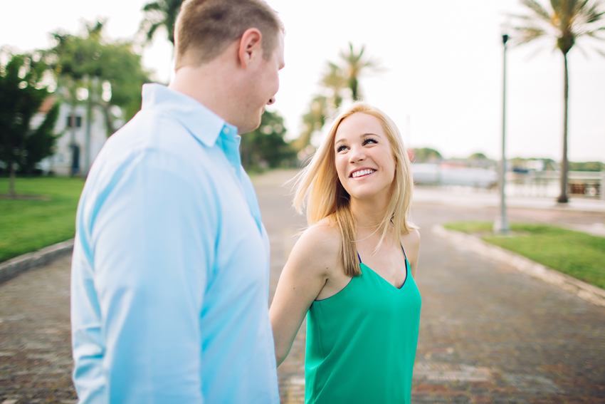 cute engagement photos in downtown St. Pete