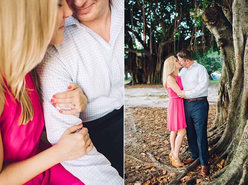 Engagement session under the banyon trees in downtown St. Pete