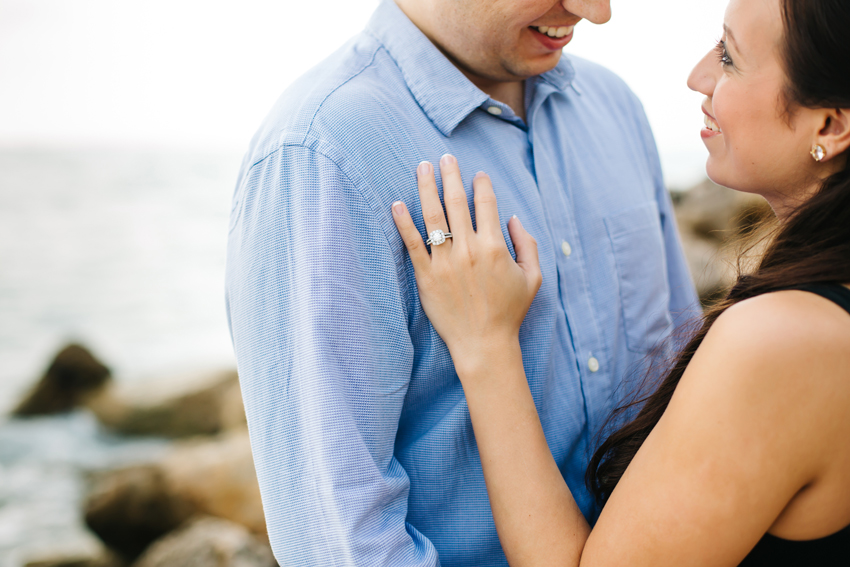 Rocky beach engagement session in Sarasota, Florida