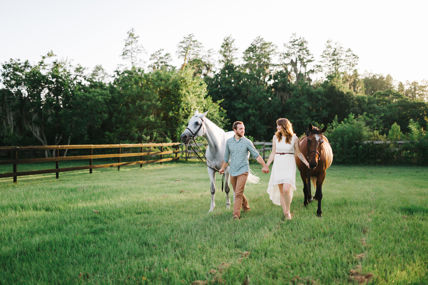 Horse engagement session on a rustic farm in Tampa, Florida