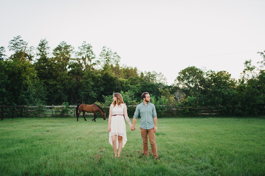 Engagement session on a horse farm in Lutz, Florida