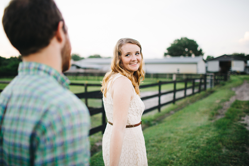 Romantic engagement session photos on a Tampa farm