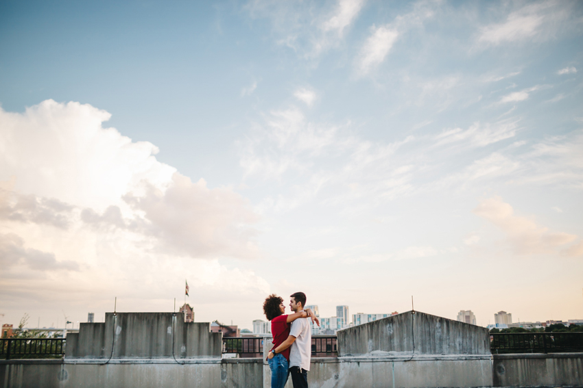 rooftop engagement session in tampa florida
