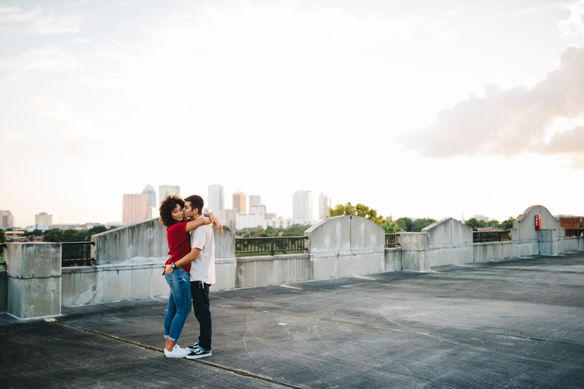 rooftop engagement photos by tampa wedding photographer