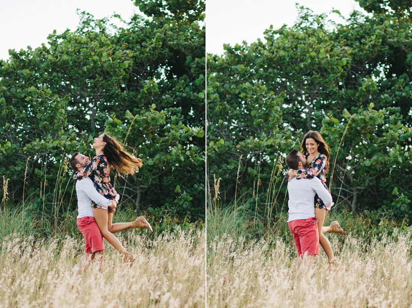 Engagement session in a field in St. Pete Florida