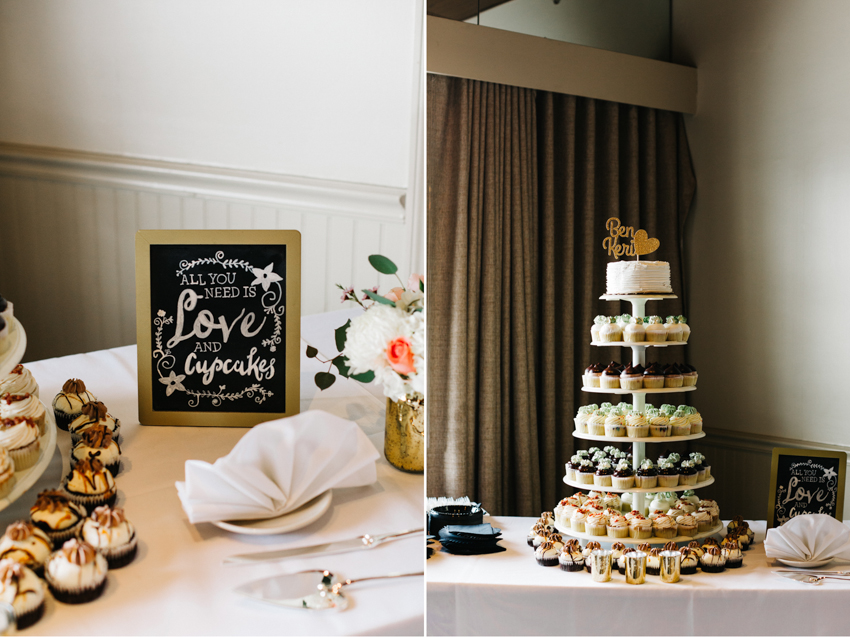 Delicious Sugardarlings cupcake tower at The Postcard Inn wedding reception