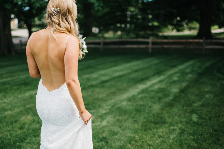 Beautiful backless lace wedding dress