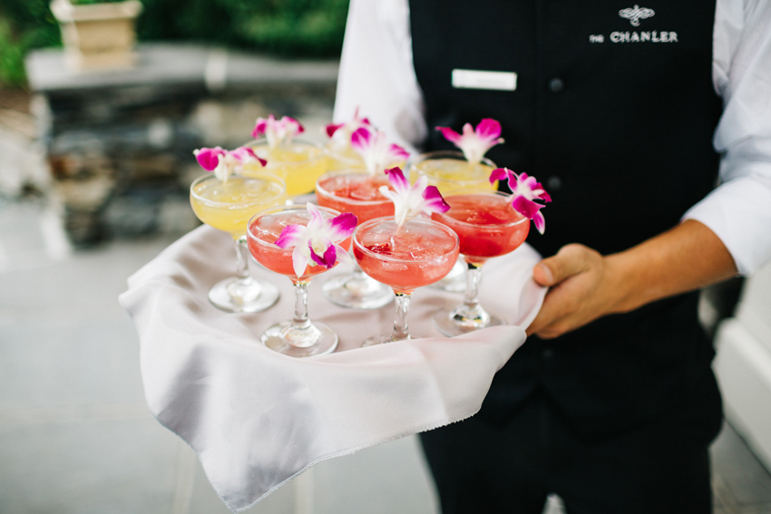 Custom signature hawaiian drink for cocktail hour at Newport, Rhode Island wedding