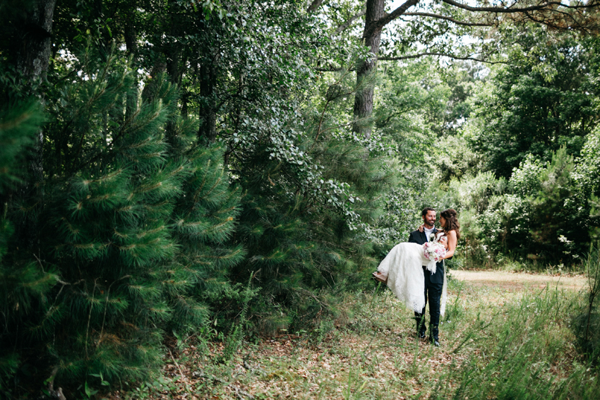 Rustic woodsy farm wedding in the woods at the Pepper Plantation in Charleston by Renee Nicole Photography