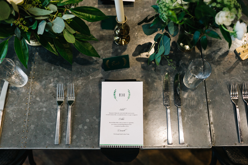 Industrial classic wedding details at the Oxford Exchange