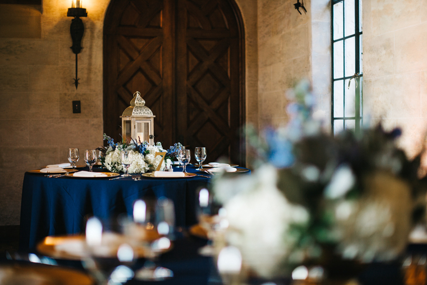 Navy and gold wedding decor and details at the Powel Crosley Estate