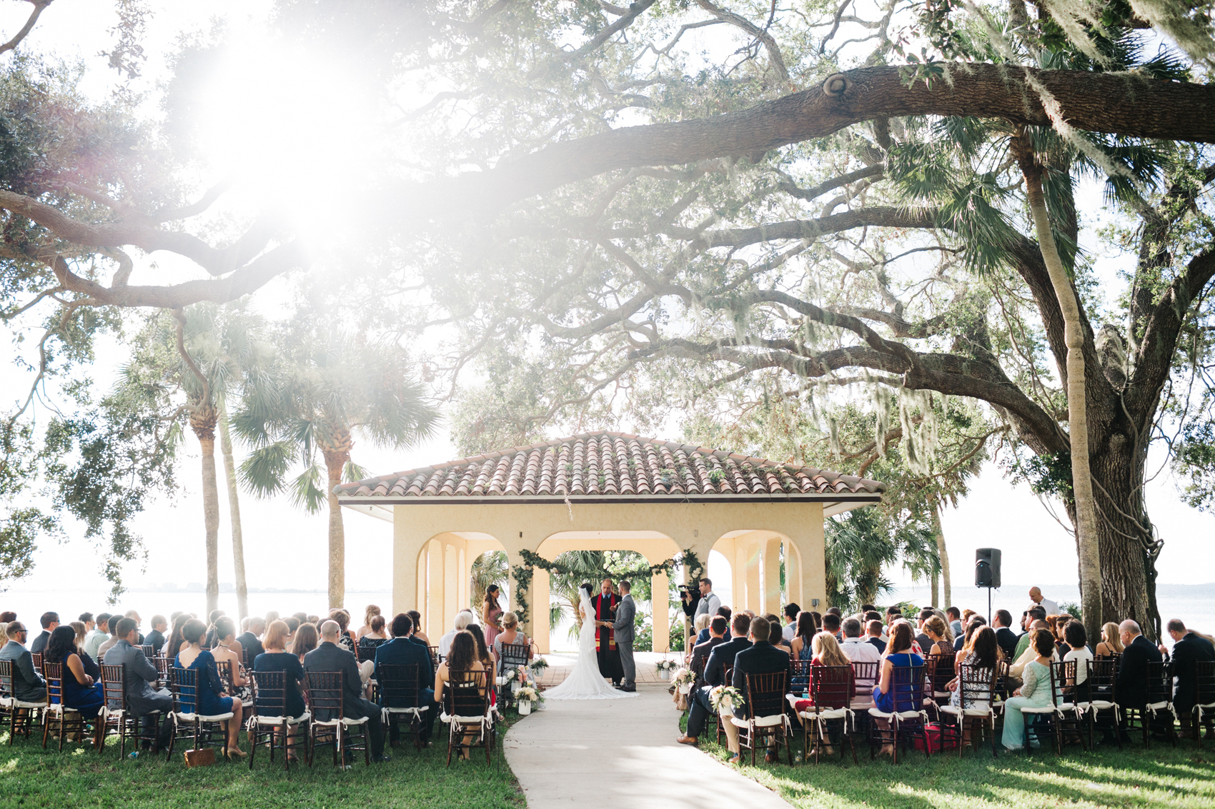 Waterfront ceremony views at the historic Powel Crosley Estate