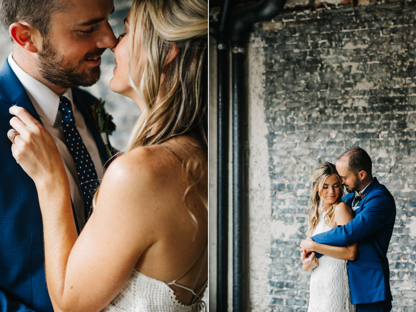 Boho Oxford Exchange wedding in downtown Tampa with modern exposed brick