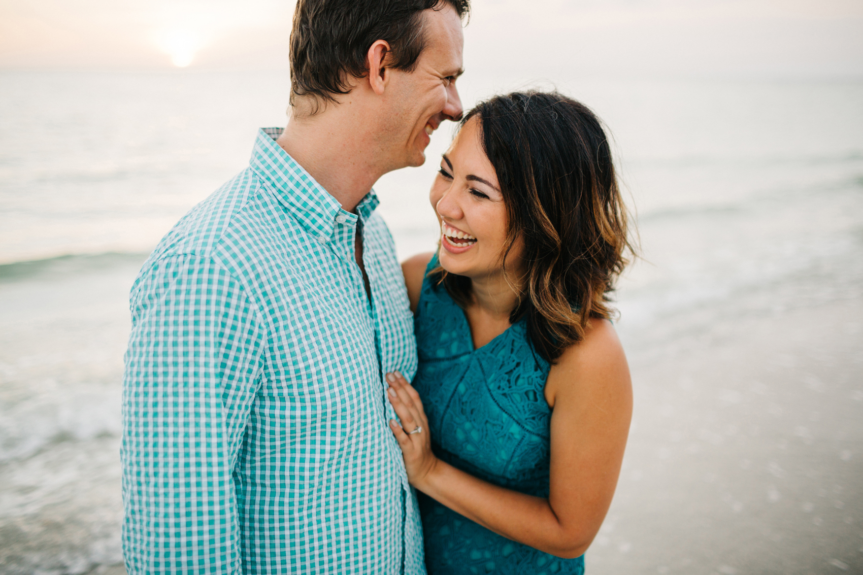 Modern candid lifestyle wedding photography and engagement session at sunset in St. Pete Florida
