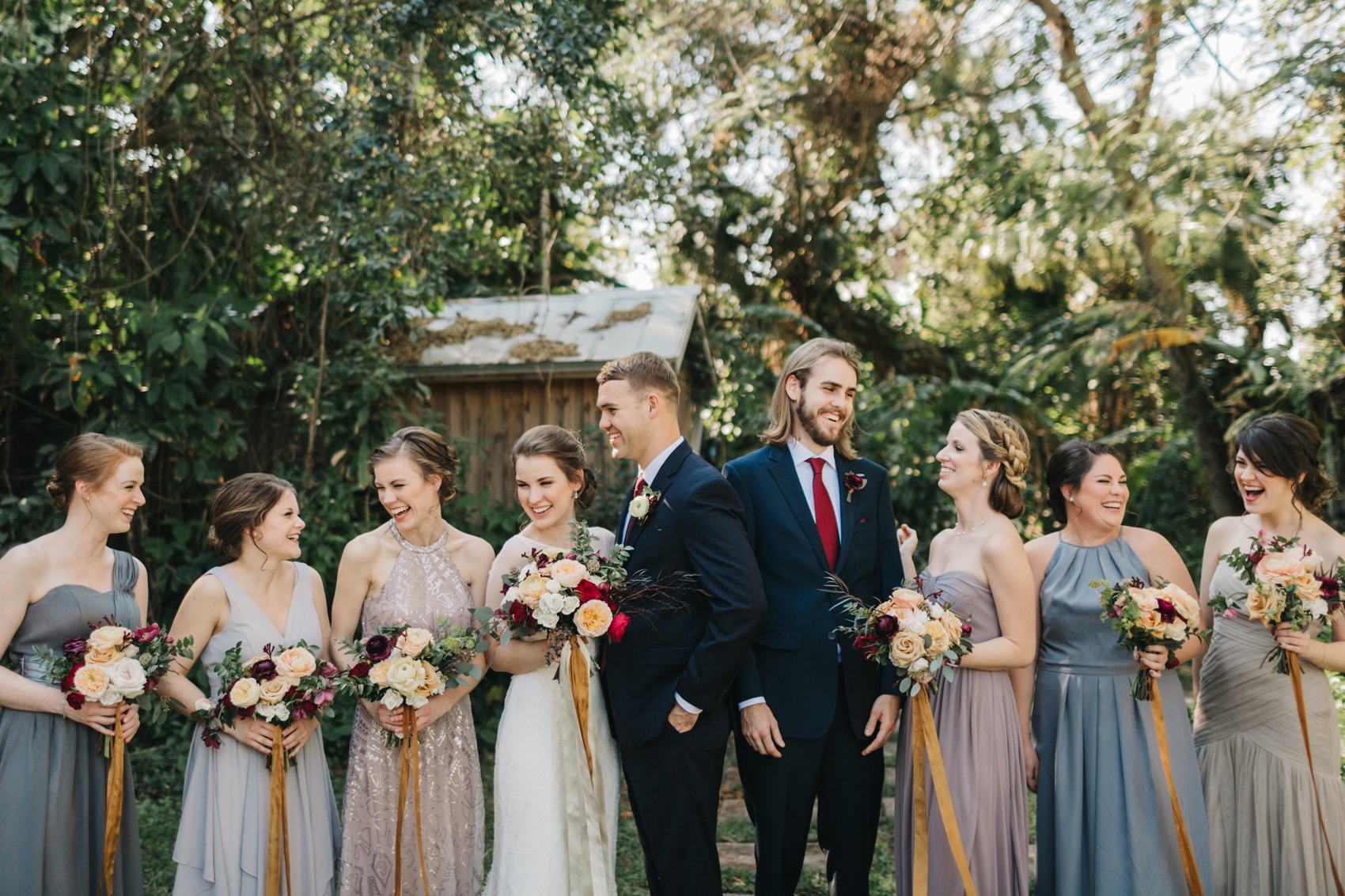 Candid bridal party photos before the ceremony by Orlando wedding photographer