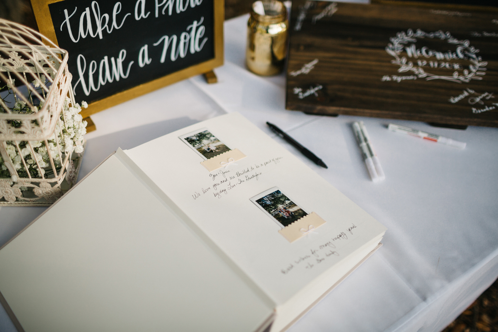 polaroid guestbook for rustic farm DIY wedding