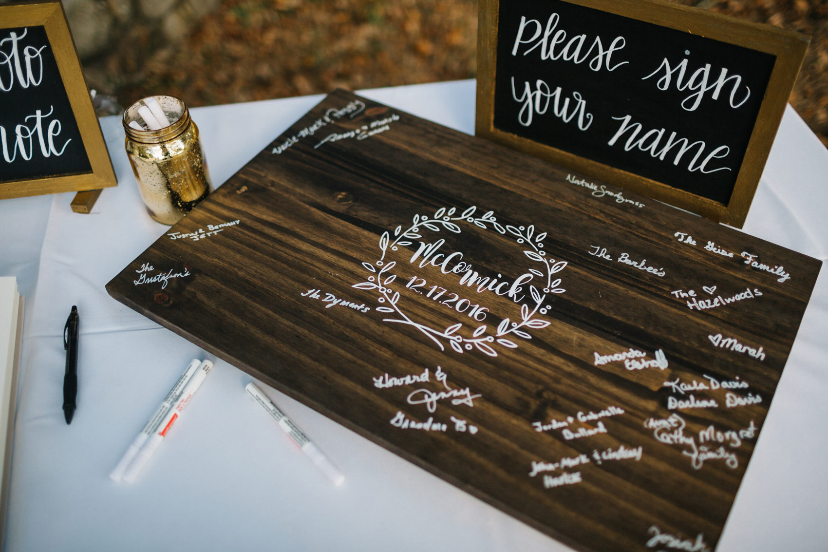 rustic wood guestbook sign