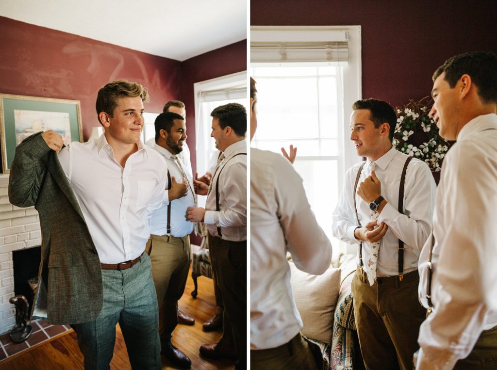 groom getting ready with his friends