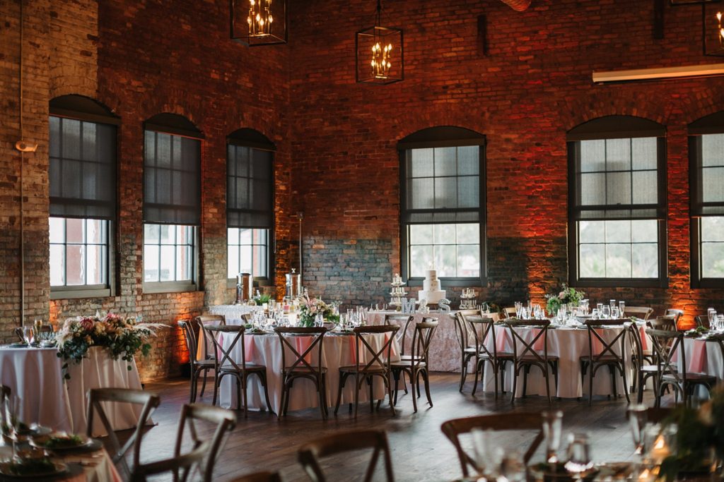 Industrial wedding venue in Tampa with exposed brick