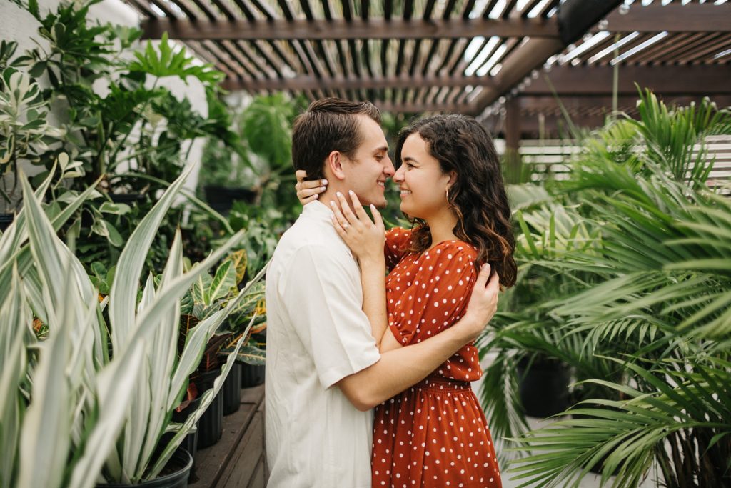 Natural light engagement session photos in downtown tampa
