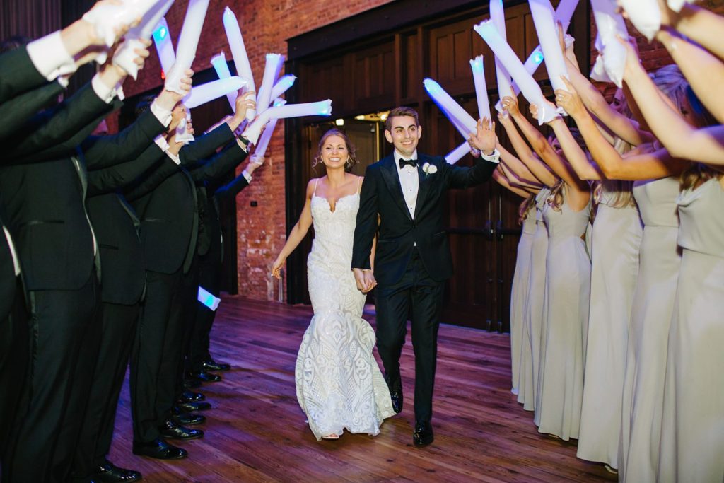 bride and groom entering reception to tampa bay lightning song