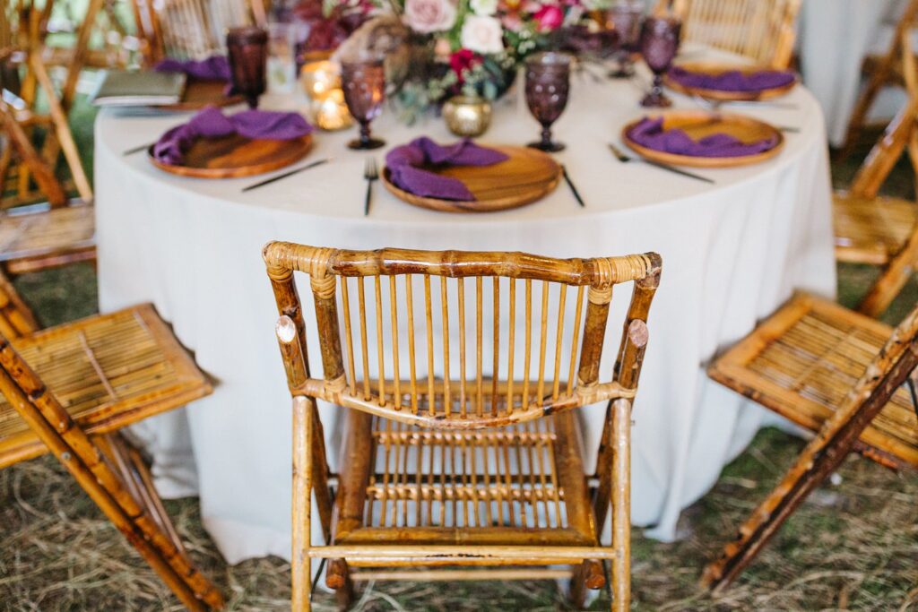Boho wedding reception chairs in Orlando, Florida