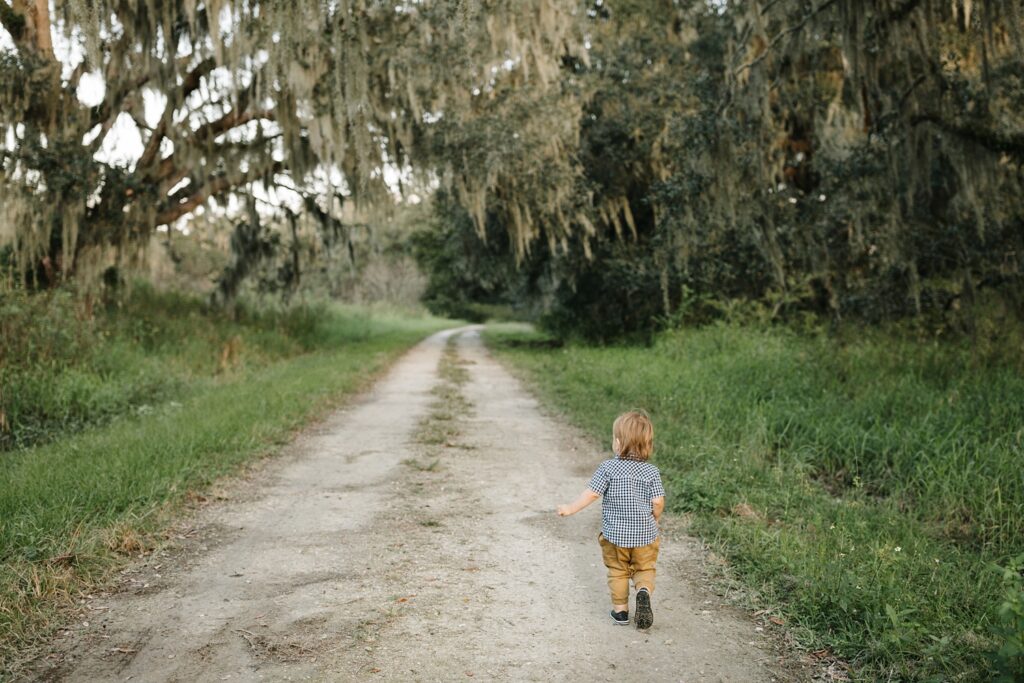 toddler walking away