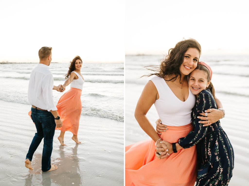 Tampa family photos on the beach at sunset