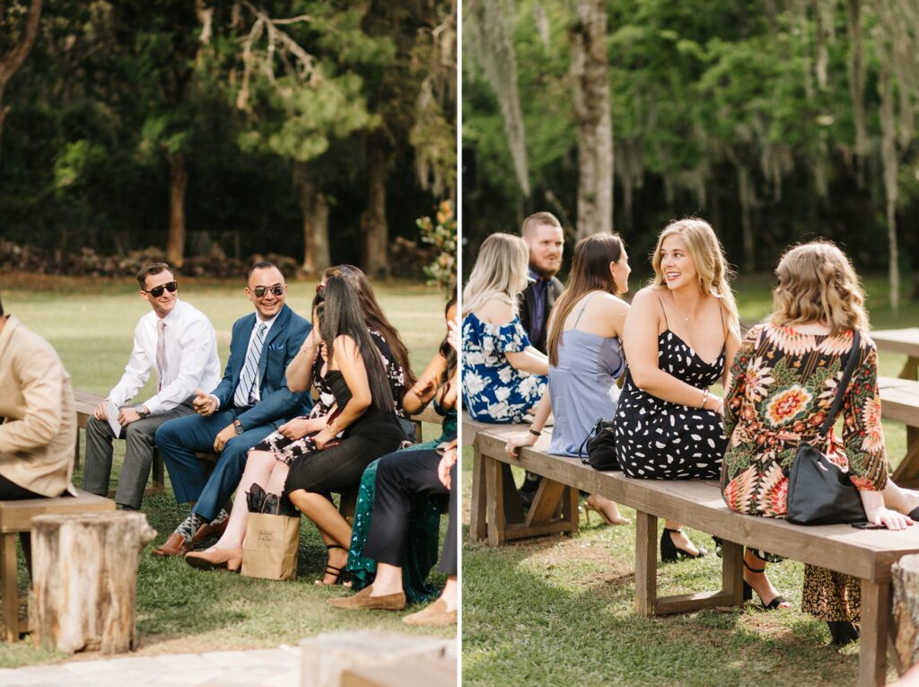 Candid photos of guests at the ceremony